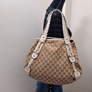 Gucci GG Canvas Leather Pelham Shoulder Bag
